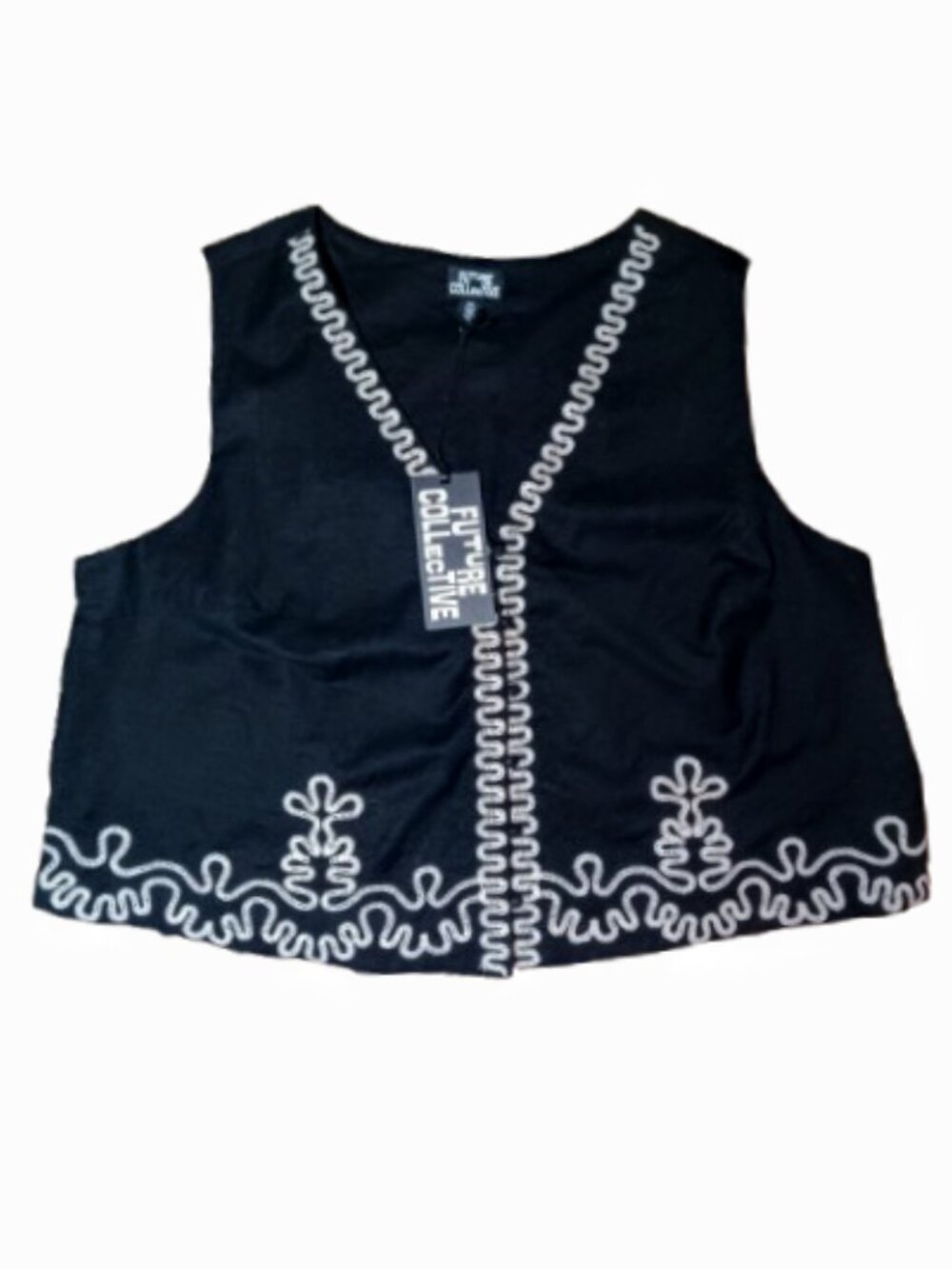 Future Collective Jenee Naylor Embroidered Crop Vest XXL